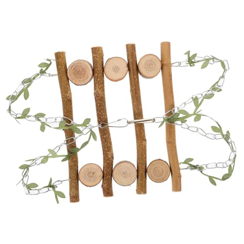 BCOATH オウム鳥のおもちゃ インタラクティブジャングルジム 止まり木 ペット鳥用 木製スイング 鳥かごアクセサリー