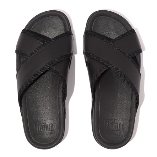 FitFlop Men's Surfer Webbing/Leather Cross Slides2