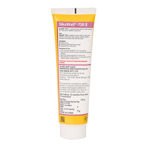 Image of SIKA - Wall crack repair paste - SikaWall 720 E - Acrylic wall repair cream -Waterproof wall crack filler - Ready to use - 250 g - White