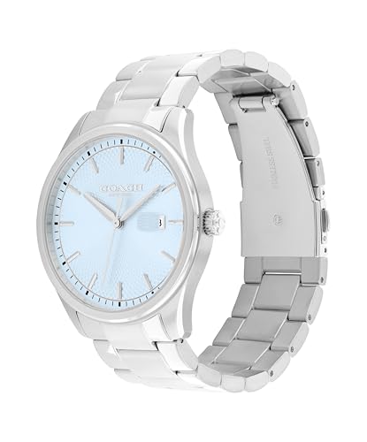 Image of COACH Men's Oliver 3H Quartz Watch, 41mm Case Size, Stainless Steel Bracelet, Date Display, Classic for Every Day - Gift for Him