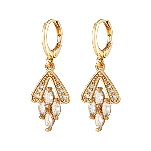 Jewelry Crystal Geometry Pendant Hanging Ear Cuff Hoops Decorations for Women Earrings