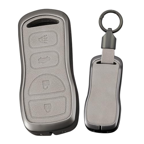 Boîtier clé Nissan 4 boutons gris - Protection antichoc haute résistance