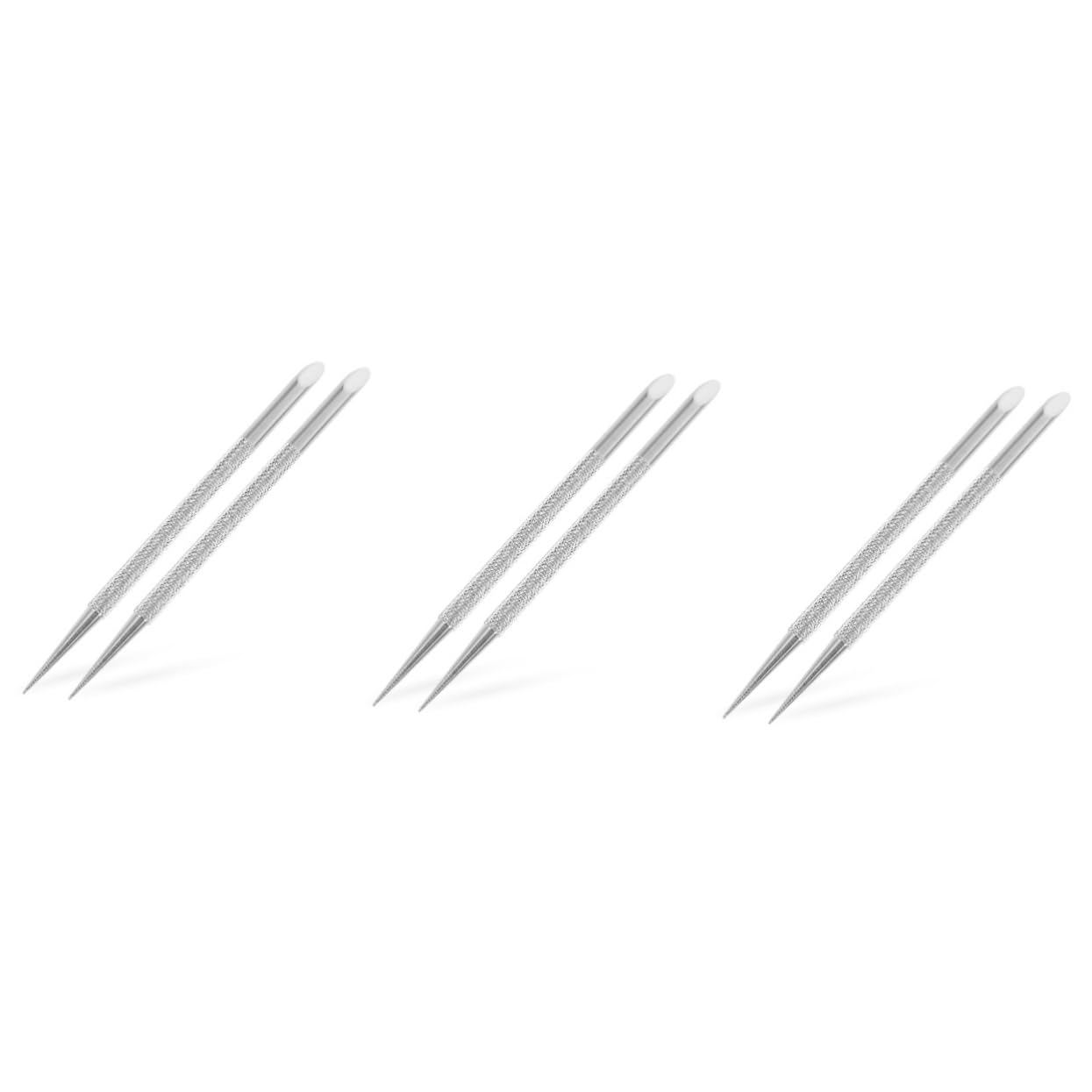 Ipetboom 3sets Ergonomic Cuticle Pusher Tool Nail Polish Remover Non-slip Handle 2pcs*3