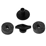 BESPORTBLE 2PCS Cymbal Stand Felt Washers and Plastic Sleeves Drum Attachment Noise Reduction Pads with Hand Screw Knob for Crash Splash Ride Cymbals Compatible with Various Random Color
