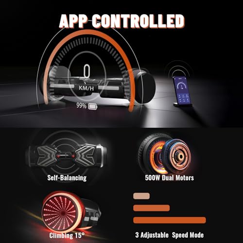 Image of SIMATE Scooter, Colorful LED Light-Up Wheels, Bluetooth Speakers and APP, Dual 250W Motors, 8.5 mph Max Speed & 8.5 Miles Max Range, Gifts for Kids Adults Girls Boys