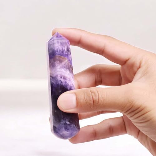 Image of Amethyst Crystal Wand for Reiki Healing 50-100 Gm | Natural Crystals Stone Wand for Vastu Meditation Massager Tool