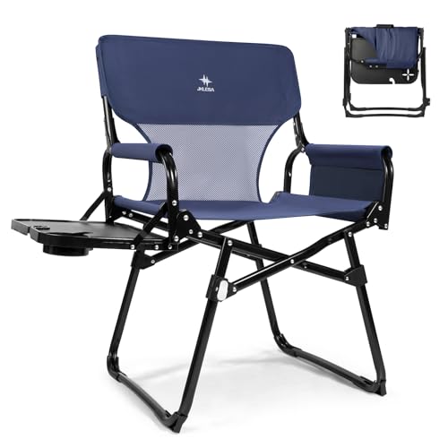 JKLESA Heavy-Duty Camping Director’s Chair with Side...