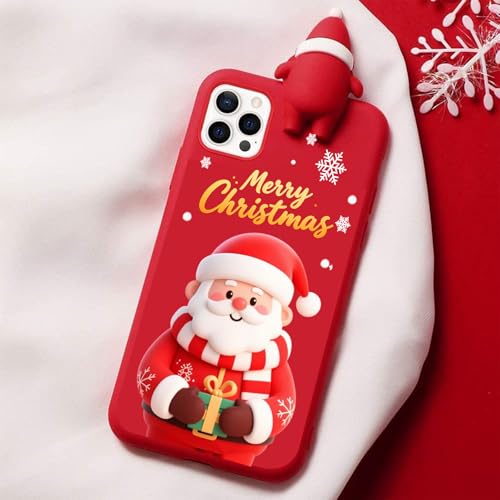 Cadeau de Noël coque iPhone 13 Pro Max silicone rouge 3D - 6
