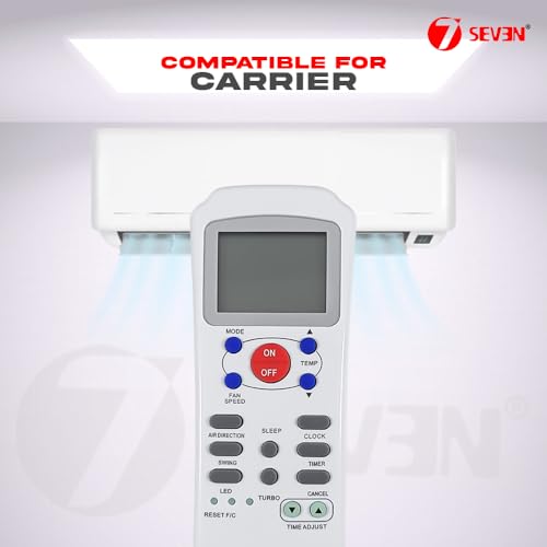 Image of 7SEVEN Compatible for Carrier Ac Remote Original R14A /E Model 82 Suitable for Split and Window Air Conditioner of 1 1.5 2 Ton Carrier ac