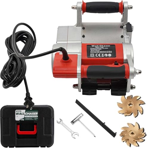 CUTANGELAR Ranuradora De Pared Eléctrica De 1100 W, Diseñada Como Un Sis-tema Integral De Ranurado Para Corte De Hormigón. Cuenta Con Cuchillas De 25 Mm Y 35 Mm Para Rozaduras De Suelos(Red)