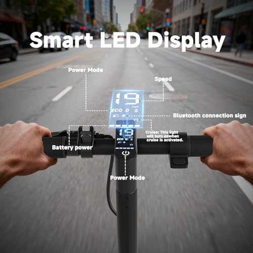 Image of Electric Scooter with 8.5 inch Solid Tire, 350W Powerful Motor & 19 MPH Top Speed, 16 Miles Long Range, Folding E Scooter with Dual Braking for Teens and Adults