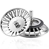 2 tappi di ricambio per lavello da cucina, 78 mm in acciaio inox, filtro e tappo, cattura detriti alimentari da cucina per prevenire intasamenti e cattivi odori