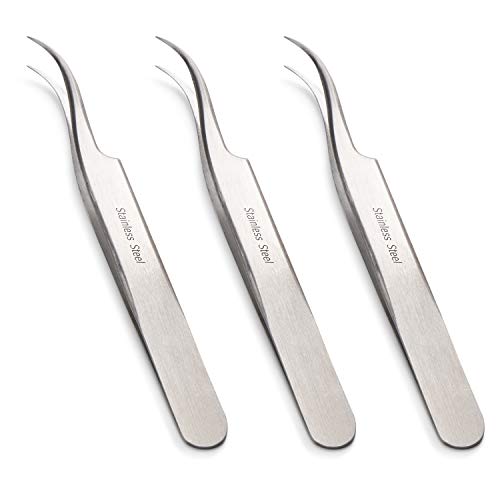 Beaditive High Precision Curved Tip Tweezers 3 Pack - 4.5