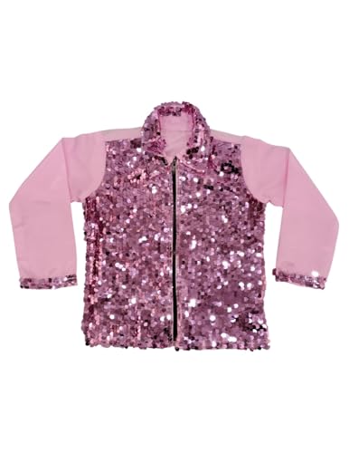 Image of BookMyCostume Pink Sequin Shirt & White Shiny Pants Western Dance Costume for Boys | Full Sleeve Outfit | Annual Day Dance Dresses & Fancy Dress Theme Costume | 8-10 Years