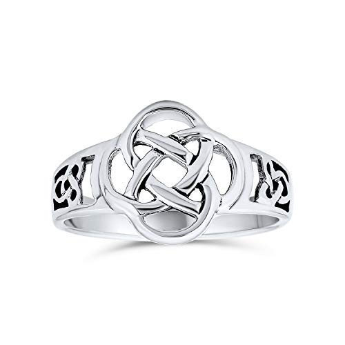 Image of Bling Jewelry Personalized Best Friends BFF Love Knot Irish Celtic Infinity Band Ring For Teen Women Oxidized .925 Sterling Silver Customizable