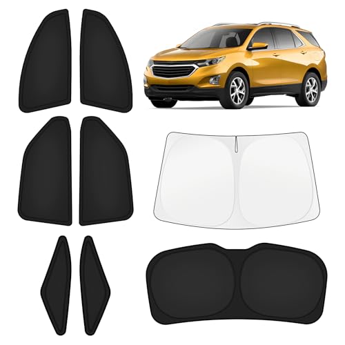 Image of KUST Car Window Shades for Chevy Equinox 2018-2024 Windshield Sun Shade Side Window Cover UV Block Privacy Protection Equinox Accessories for Camping Blackout Rear Back Full Set 8PCS