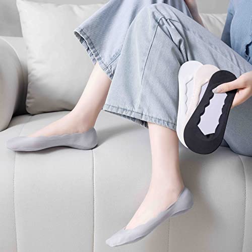 Bonjourmrsmr 5 Pairs Womens Non Slip Hidden Invisible Liner Socks No Show Ultra Low Cut Ankle Footies Flats Heels #TOP5