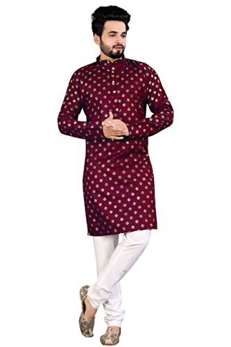Image of Men's Printed Cotton Kurta