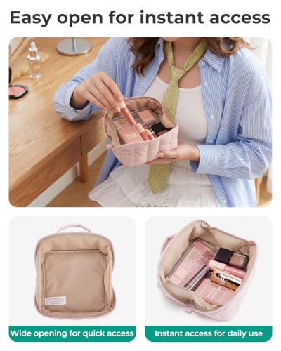 Image of BAGSMART Small Makeup Bag for Women, Mini Toiletry Bag, Chocolate Brown