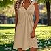 Summer Sleeveless Sundress for Women V Neck Casual Beach Vacation Tank Dress Solid Color Fashion Spring Mini Dress S-2XL