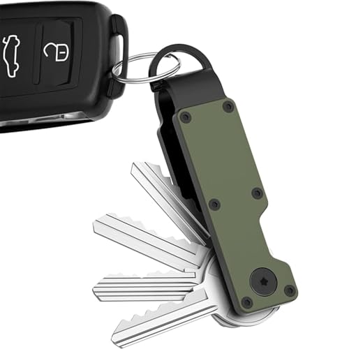 Key Organizer, Schlüssel Organizer, Metallische Schlüsselbox, Schlüsselanhänger, Kompakter Schlüsselhalter aus Metall, Zur Aufbewahrung, Kompakt Und Langlebig für Herren und Damen (Grün) (Grün)