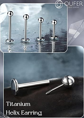Oufer Titanium Cartilage Lip Piercing Jewelry, Push Pin Helix Lip Rings, G23 Solid Titanium Labret Piercing Jewelry, Tragus Earrings For Women Men-12Mm #TOP3