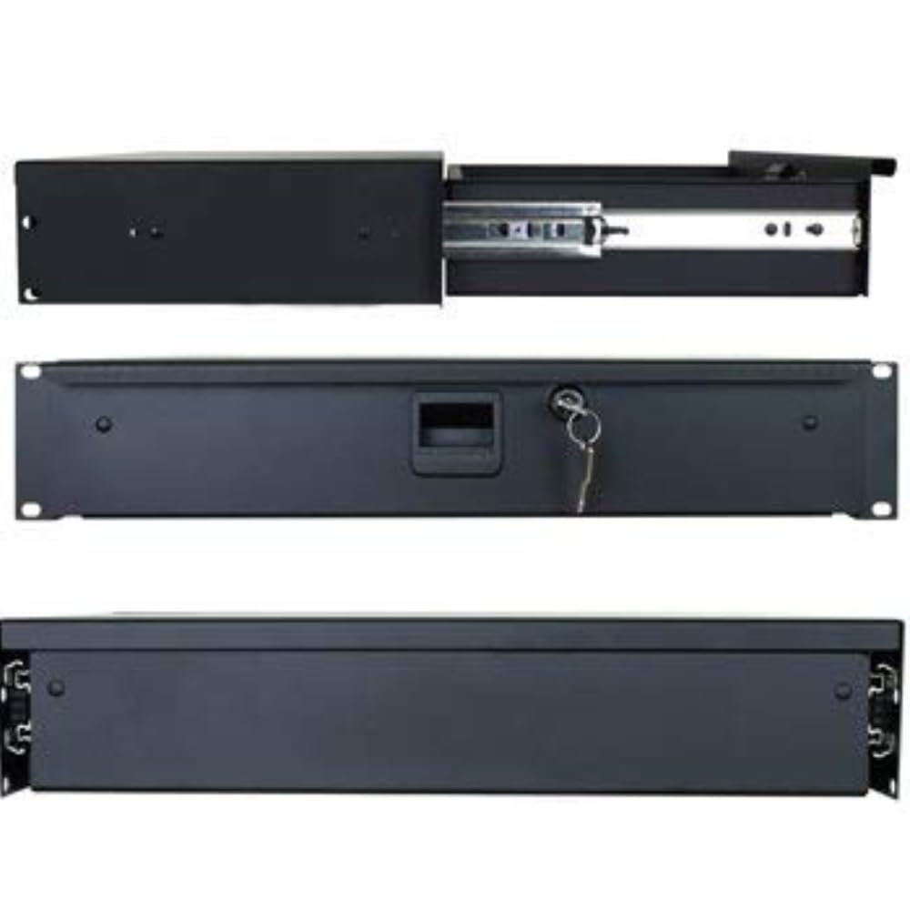 Penn ELCOM ラック 2U PENN ELCOM 2U Rack Drawer | Steel Construction with Lock & Keys