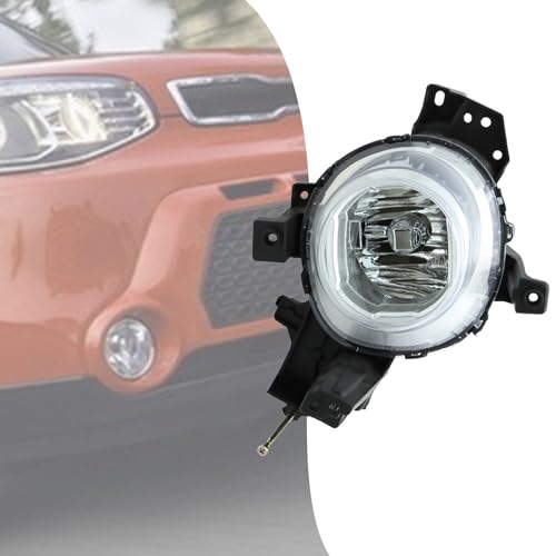 YINZINR Halogen Fog Lights Front Bumper Fog Lamp w/Bulbs Fits for 2017 2018 2019 Kia Soul, OEM # 92202B2500, Direct Replacement (Right Passenger Side)