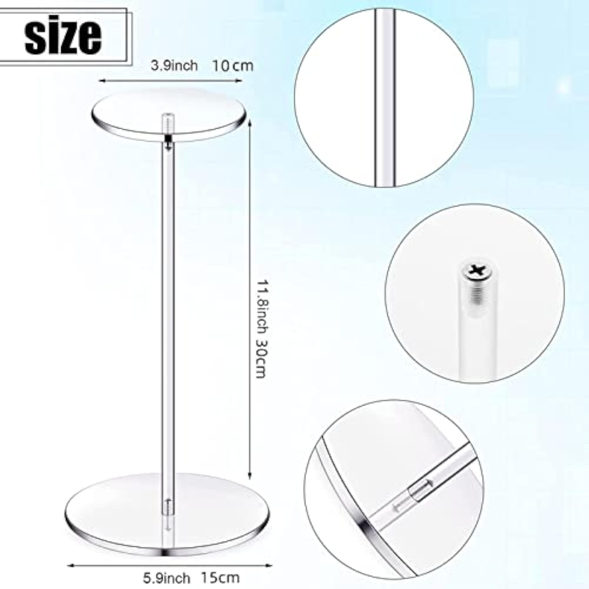 Generic Acrylic Hat Stand Freestanding Decoration Wig Display Rack
