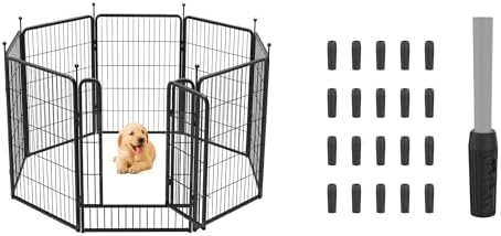 FXW 32 inch 8 Panels Rollick Dog Playpen & FXW Floor Protectors O...