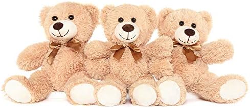 Toys Studio 3-Pack Teddy Bear, 3 Tan Cute Plush Stuffed Animals, 13.8 Inch Teddy Bears for Kids Boys Girls