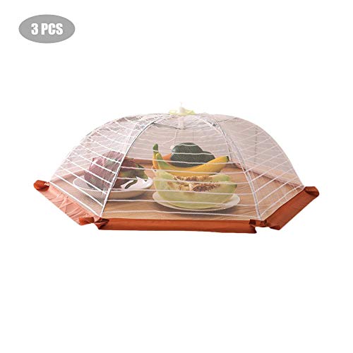 Bloomma Food Cover Tents Kitchen Food Cover Pop Up Mesh Covers Anti-flies Table Cover for Outdoors, Screen Tents, Parties Picnics, BBQs, Reusable 3 PCS