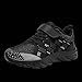 Boys Sneakers Lightweight Breathable Woven Sports Shoes for Kids Mesh Design Fashionable Athletic Footwear (Black, 32)