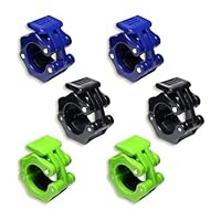 Cosstream Hantelverschlüsse Hantelstangen Verschluss - 6 Stück Hantel Schnellverschluss Langhantel Klemmen Schnellverriegelung für Workout Gewichtheben Training Fitness Zubehör Schwarz Blau Grün