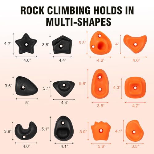 SEKKVY 36-Pack Kids Climbing Holds - Toddler Rock Climbing Toy Set with Hardware for Indoor/Outdoor Climbing Walls