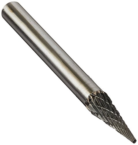 Image of Drill America SM-61 Carbide Burr /Rotary File Cone Pointed-End Double Cut for Die Grinder 3 /32 inch Dia. x 1 /4 inch Cut Length with 3 /32 inch Shank and 1-1 /2 inch Overall Length, DUL Series
