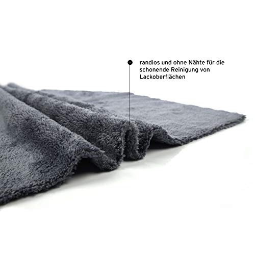 ACS 3000 Premium Poliertücher 5er Set aus ultraweichen Mikrofasern, grau Laser-Edge’, 40 x 40 cm, 400 GSM