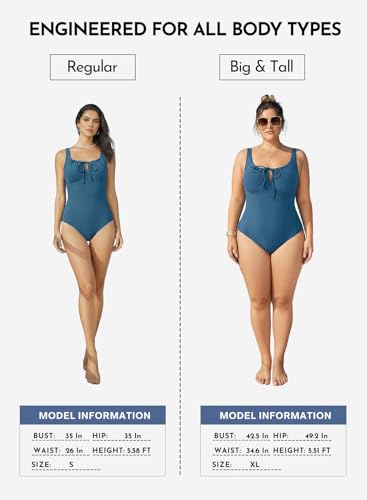 Image of Aleumdr Womens Textured One Piece Swimsuit Tummy Control Bathing Suit Tie Knot Cutout Swimwear