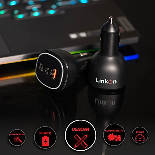 LinkOn 165W Car Charger with 140W PD3.1 USB-C and 30W QC3.0 UAB-A Compatible with MacBook Pro 16” 2021 Lenovo Legion 7 7i HP Dell Samsung Apple - Image 2