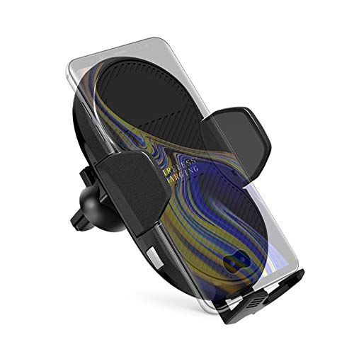 Btuty Carregador sem fio com sensor infravermelho para carro, clipe retrátil automático, carregament