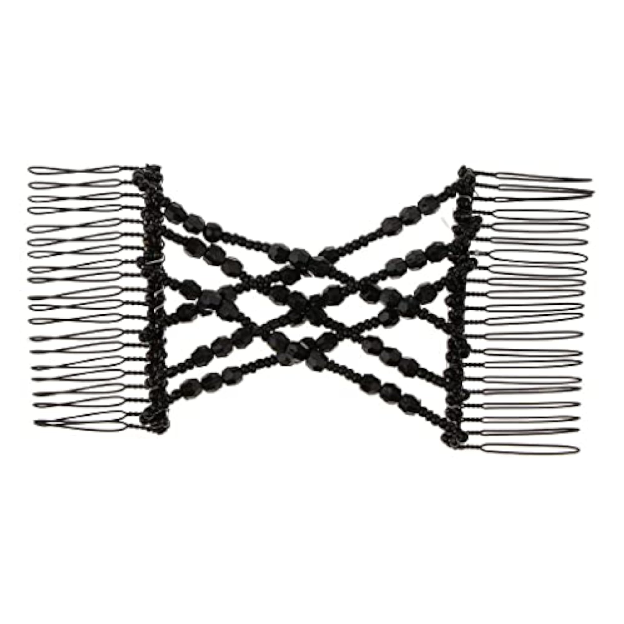 Beaded Hairpin Double Clip Comb for Easy Bun Maker