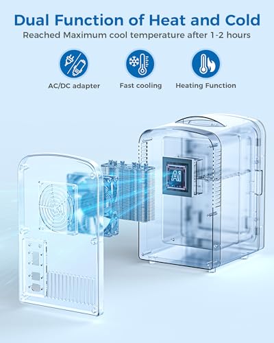 Image of Electactic 4L /6 Cans Mini Fridge, Skincare Fridge for Bedroom