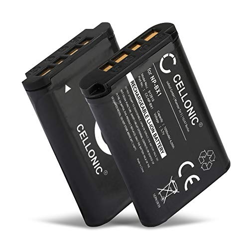 CELLONIC 2X Batería Compatible con Sony RX100 III IV V FDR-X3000 DSC-RX100 DSC-HX60 -HX400V -HX350 HX90V HX80 DSC-H400 DSC-WX500 -WX350 HDR-CX405 -CX240 HDR-AS50 -AS300 HDR-PJ410 NP-BX1 Pila Repuesto