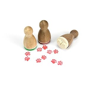 Stemplino® Ministempel – motief: poten – 12 mm diameter – houten stempel kinderen stempel Bullet Journal stempel met…