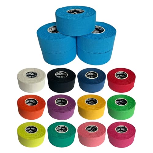 Image of Ringside 1 inch Athletic Trainers Tape, Cotton Kinesiology Tape for Combat Sports, Adhesive, 30 Foot Rolls, Light Blue, 5 Pack