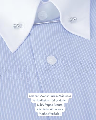 Pin Collar Long Sleeve Dress Shirts for Men | Mens Button Up Stylish Shirts4