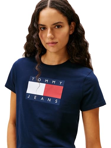 Tommy Jeans Women's Graphic Tee with Printed Flag Logo Detail2