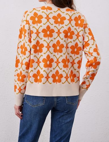 Image of Anoumcy Floral Cardigan Sweaters for Women Lightweight Button Up Flower Printed Pattern Cardigans Fall Knit Sweater Tops