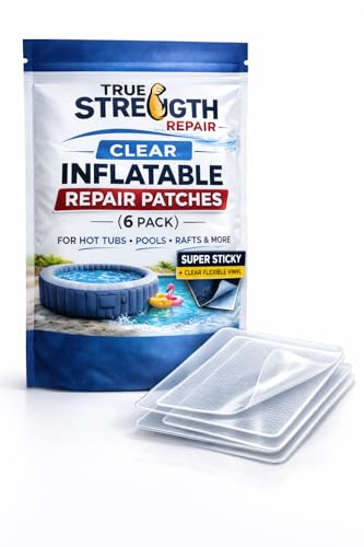 Inflatable Repair Patches Underwater Pool & Hot Tub Repair Kit Clear Invisible Patch No Drain Instant Fix for Air Beds PVC & Vinyl