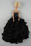 Beautiful Black Dress with Lots of Ruffles Made to Fit the Barbie Doll